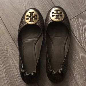 Authentic Tory Burch Reva Flats, Snake Skin, 7.5.